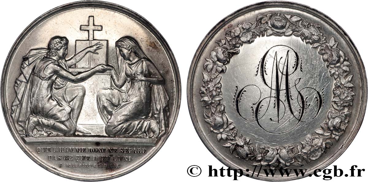 AMOUR ET MARIAGE Médaille de mariage TTB+