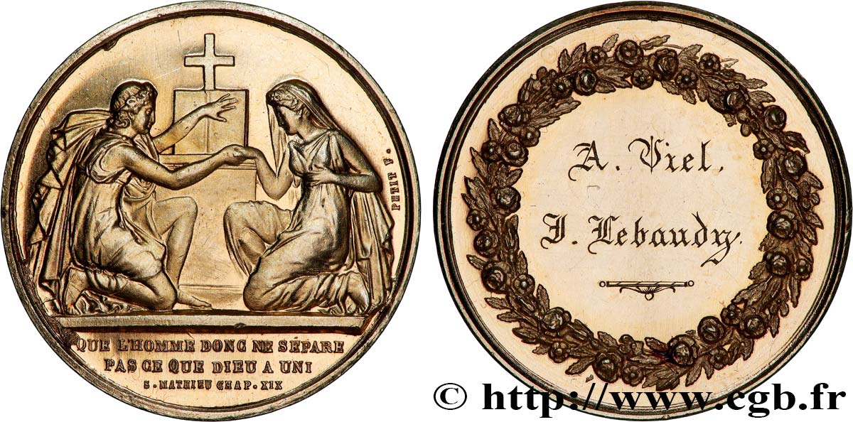 AMOUR ET MARIAGE Médaille de mariage AU