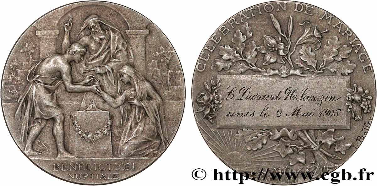 AMOUR ET MARIAGE Médaille, Bénédiction Nuptiale TTB+