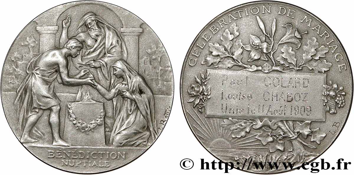 AMOUR ET MARIAGE Médaille, Bénédiction Nuptiale TTB+