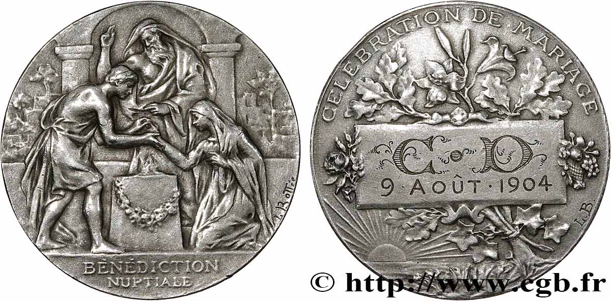 AMOUR ET MARIAGE Médaille, Bénédiction Nuptiale TTB