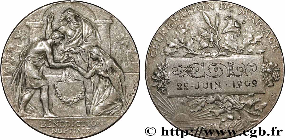 AMOUR ET MARIAGE Médaille, Bénédiction Nuptiale TTB/TTB+