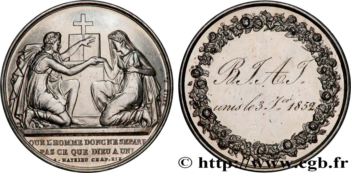 AMOUR ET MARIAGE Médaille de mariage TTB+