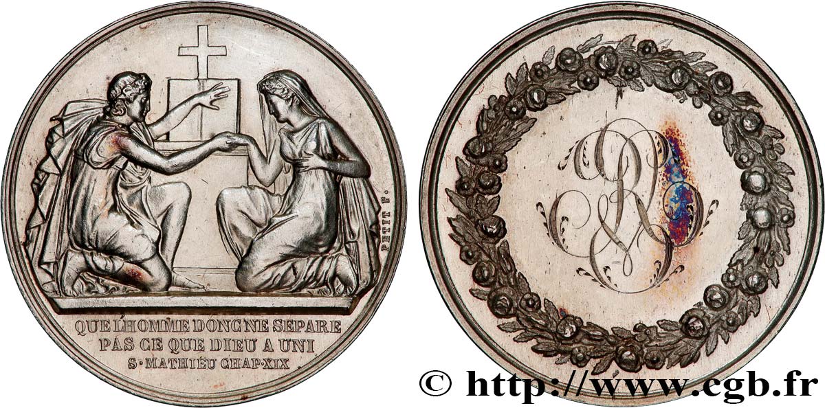 AMOUR ET MARIAGE Médaille de mariage TTB+