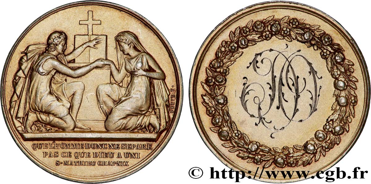 AMOUR ET MARIAGE Médaille de mariage TTB+