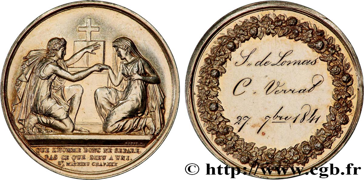 AMOUR ET MARIAGE Médaille de mariage TTB+