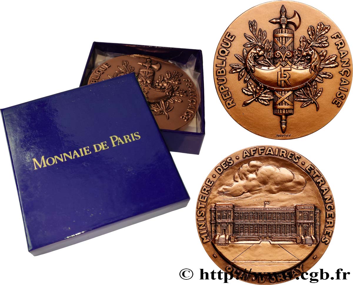 QUINTA REPUBLICA FRANCESA Médaille, Ministère des affaires étrangères EBC