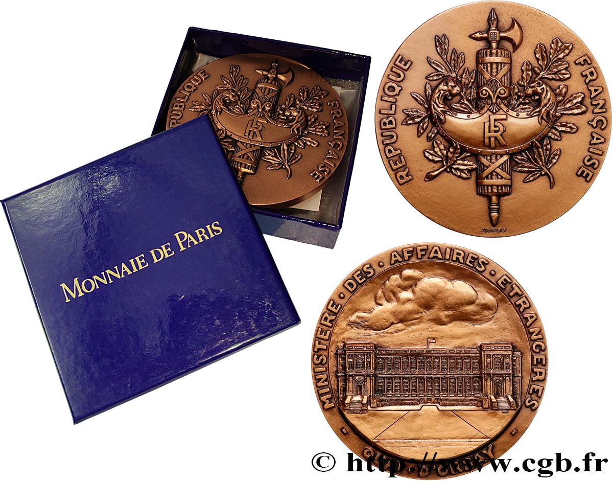 QUINTA REPUBLICA FRANCESA Médaille, Ministère des affaires étrangères EBC