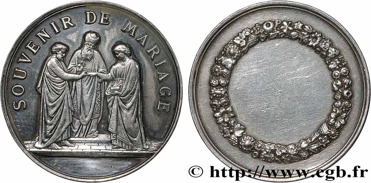 AMOUR ET MARIAGE Médaille, Souvenir de Mariage TTB+/TTB