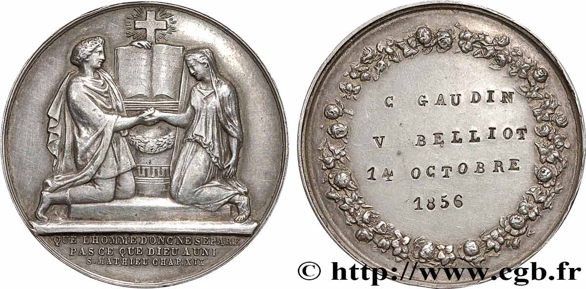 AMOUR ET MARIAGE Médaille de mariage, Evangile de St Mathieu TTB+