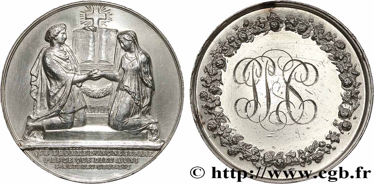 AMOUR ET MARIAGE Médaille de mariage, Evangile de St Mathieu TTB+