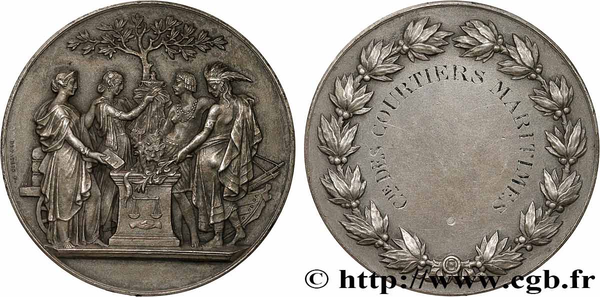 LES ASSURANCES Médaille, Compagnie des courtiers maritimes SS