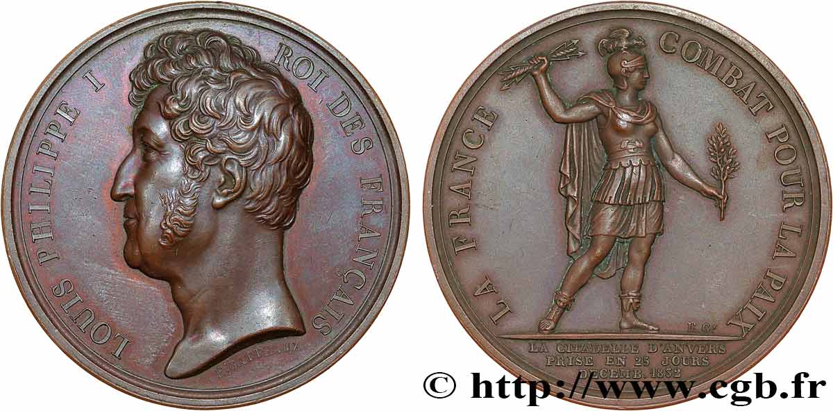 LOUIS-PHILIPPE Ier Médaille, Prise d’Anvers TTB+/SUP