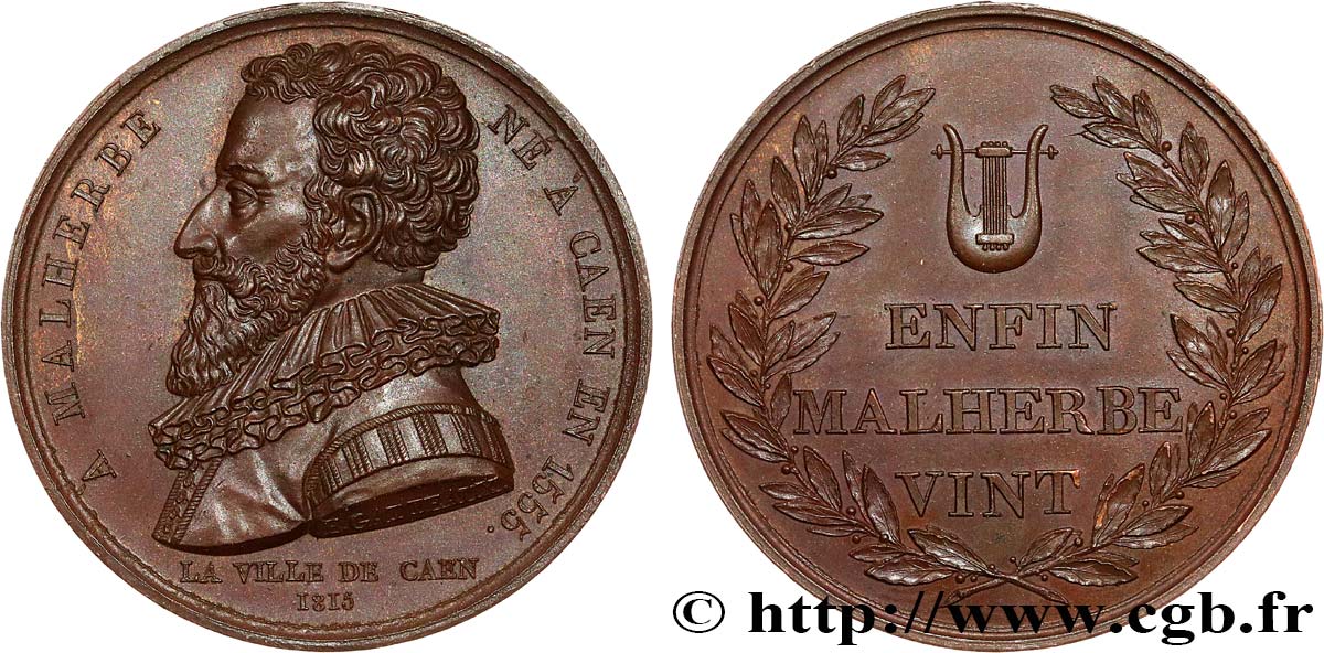 LITTÉRATURE : ÉCRIVAINS/ÉCRIVAINES - POÈTES Médaille, Hommage à Malherbe SUP