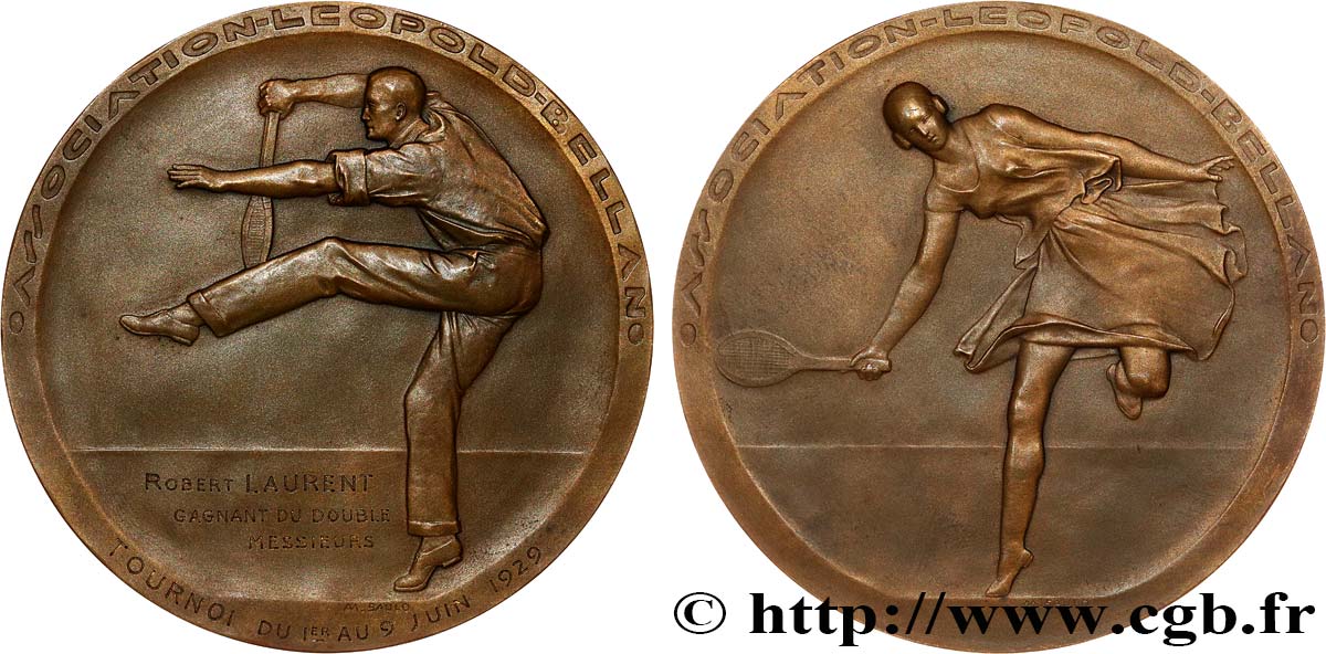 TROISIÈME RÉPUBLIQUE Médaille de récompense, Association Léopold Bellan, Tournoi de tennis SUP