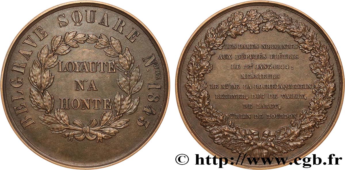 HENRY V COUNT OF CHAMBORD Médaille, Manifestation à Belgrave Square AU/AU