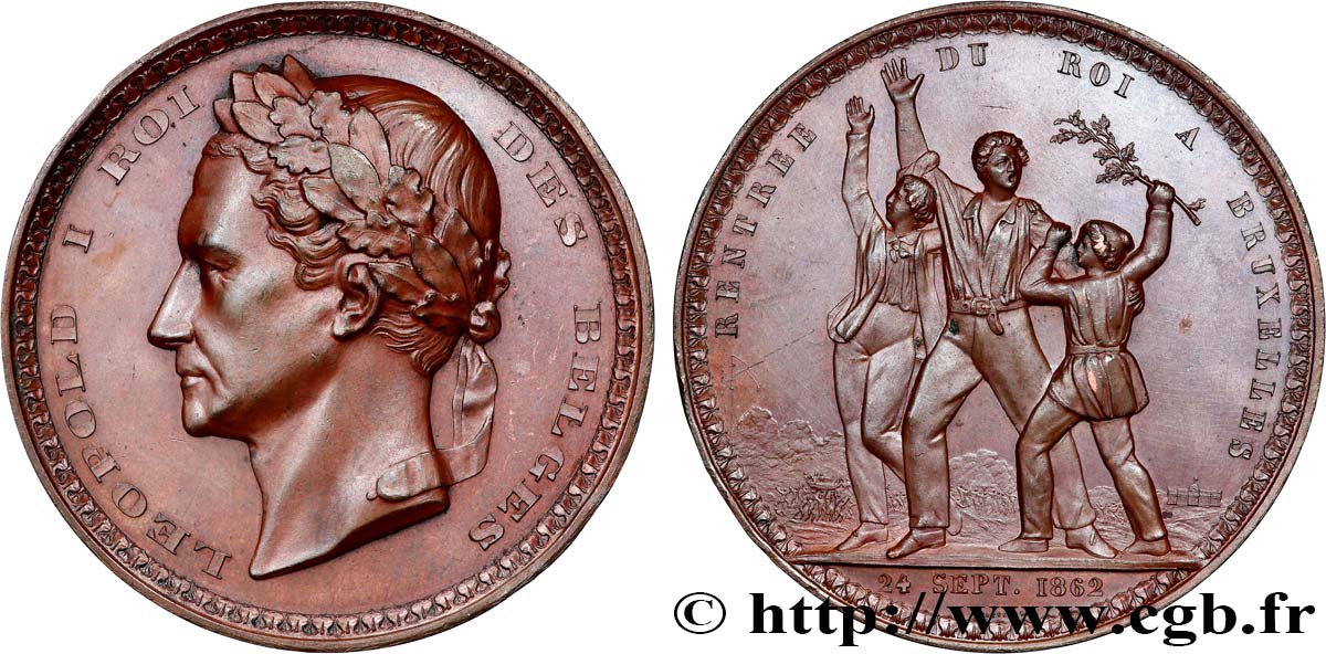 BELGIQUE - ROYAUME DE BELGIQUE - LÉOPOLD Ier Médaille, Rentrée du roi à Bruxelles AU