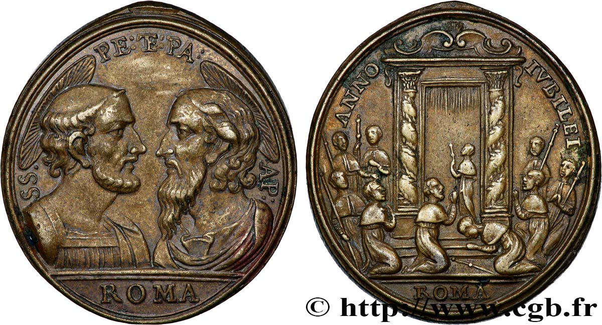 MÉDAILLES RELIGIEUSES Médaille, Saint Pierre et Saint Paul, Année Sainte TTB
