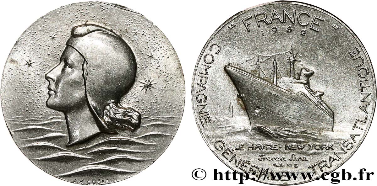 V REPUBLIC Médaille, Paquebot France AU