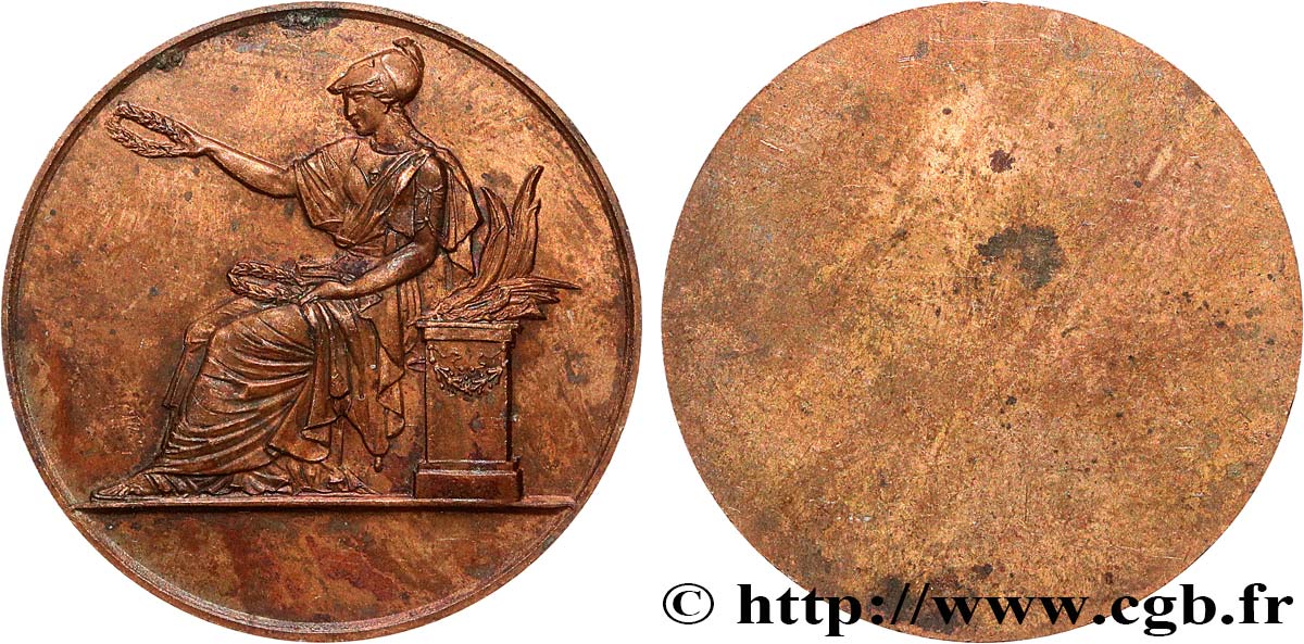III REPUBLIC Médaille, Athéna casquée, tirage uniface AU