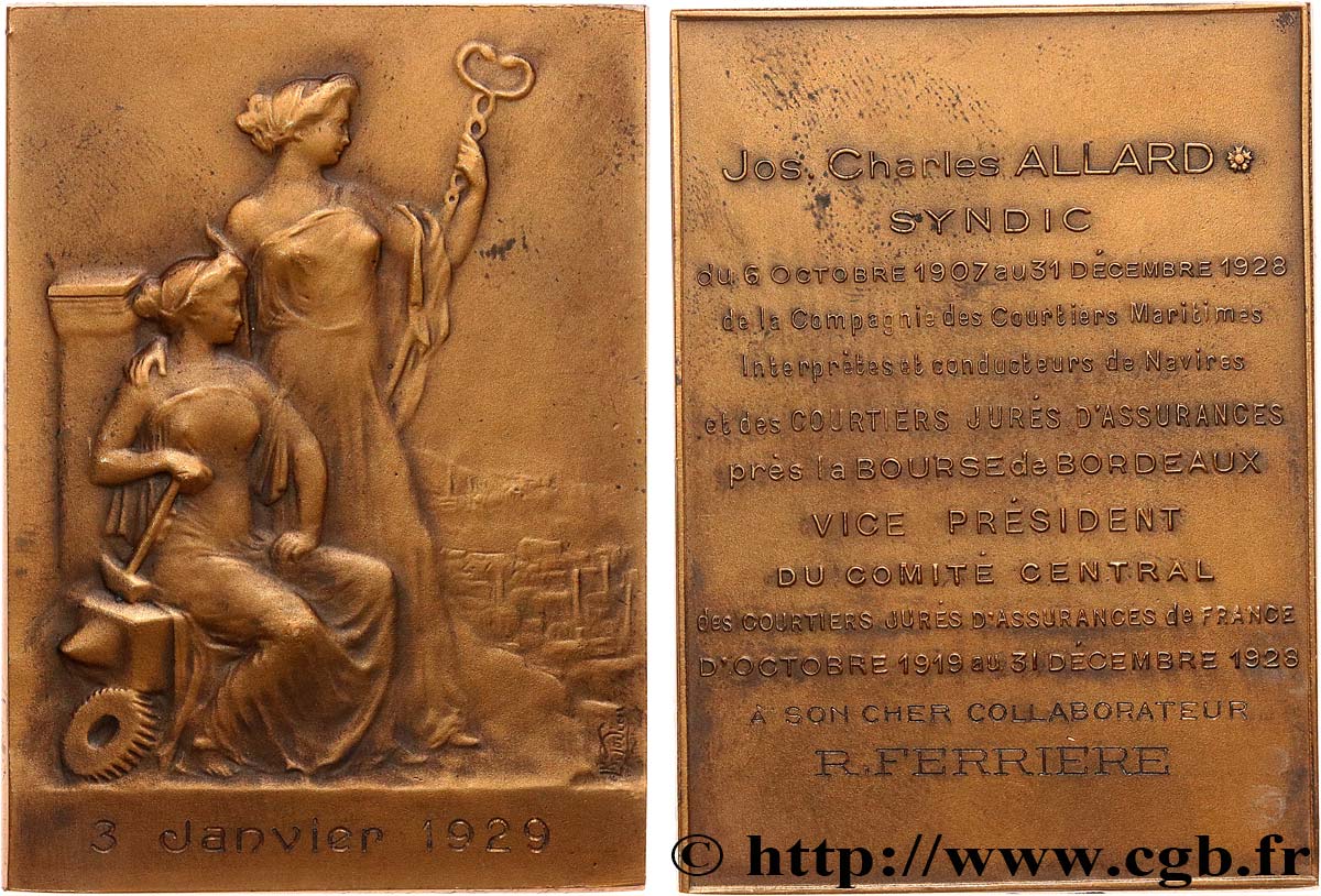 LES ASSURANCES Plaquette, Joseph Charles Allard, Compagnie des Courtiers maritimes fVZ