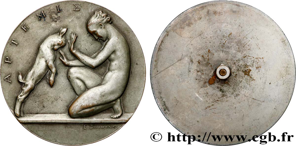 ART, PAINTING AND SCULPTURE Médaille, Artemis par Doumenc q.SPL