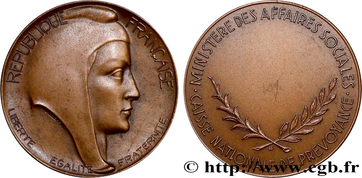INSURANCES Médaille, Caisse nationale de prévoyance AU