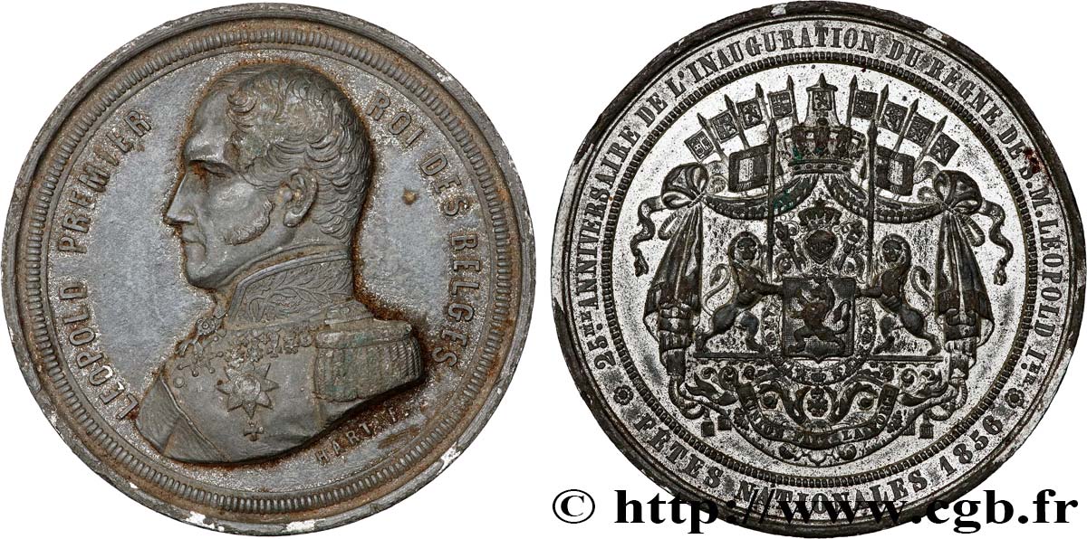 BELGIUM - KINGDOM OF BELGIUM - LEOPOLD I Médaille, 25 ans de règne, Fêtes nationales VF