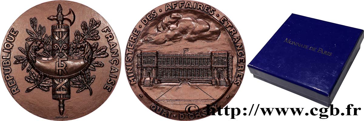 CINQUIÈME RÉPUBLIQUE Médaille, Ministère des affaires étrangères SUP