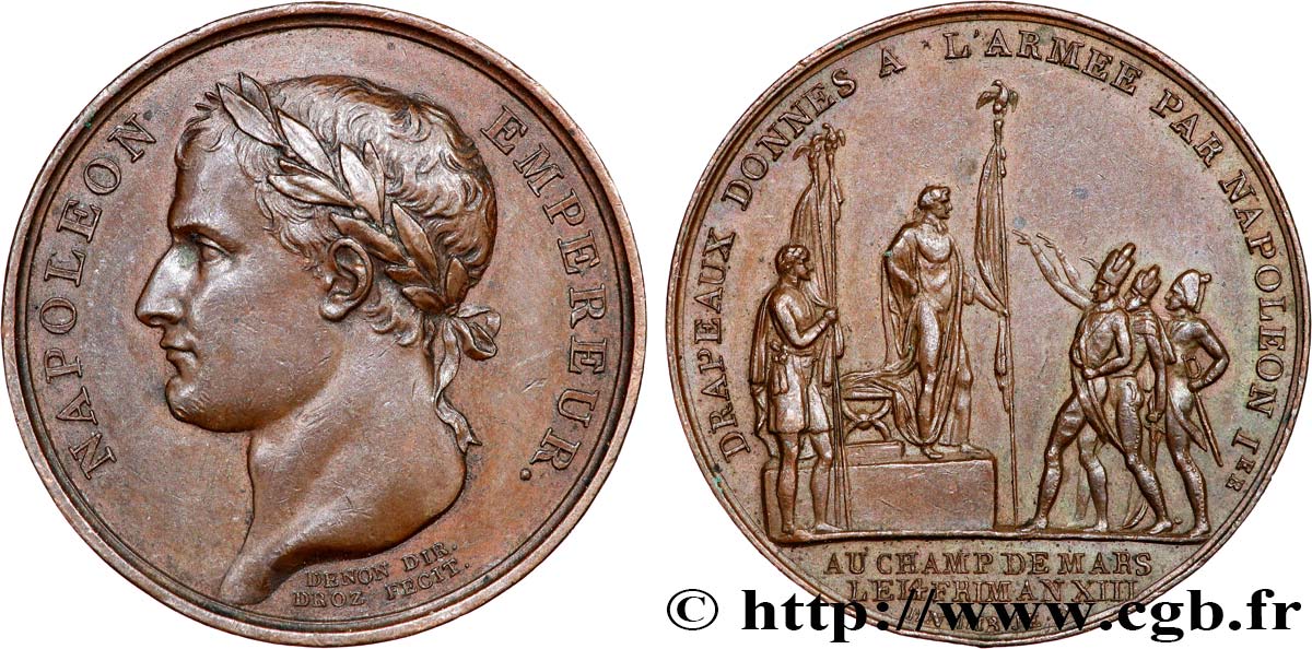 PREMIER EMPIRE Médaille, Distribution des aigles à l’armée TTB