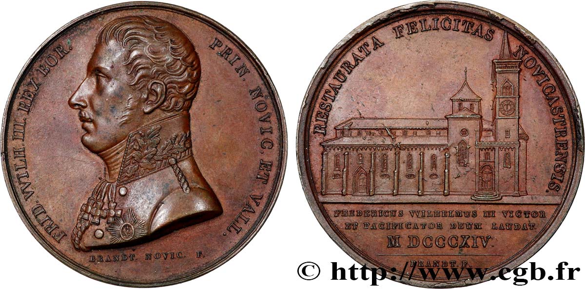 ALLEMAGNE - ROYAUME DE PRUSSE - FRÉDÉRIC-GUILLAUME III Médaille, Restauration de la maison de Prusse MBC+