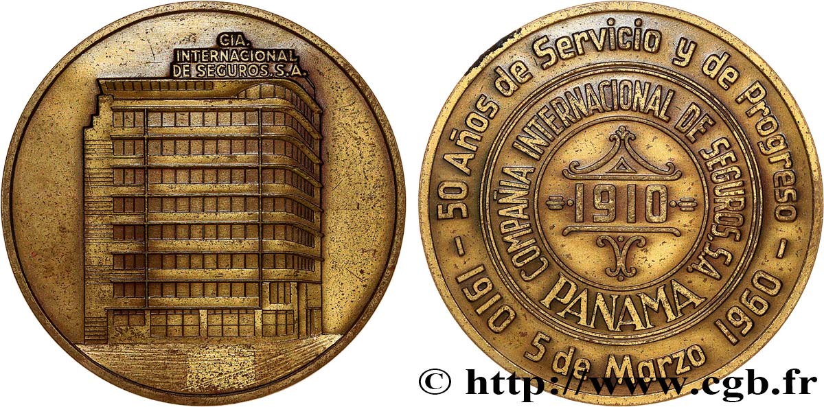 INSURANCES Médaille, 50e anniversaire, Compagnie international d’Assurances AU