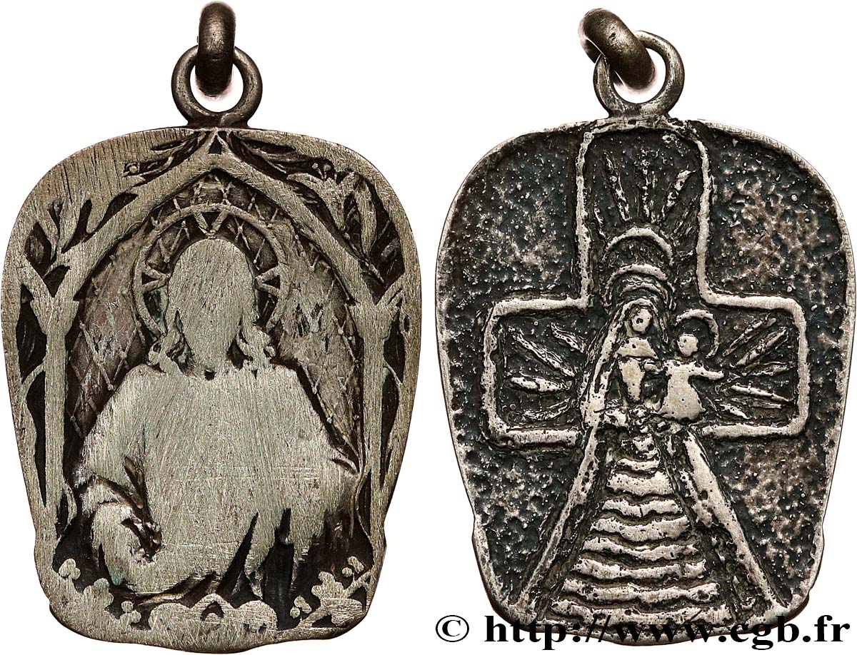 MÉDAILLES RELIGIEUSES Médaille, Christ et Vierge à l’enfant TB