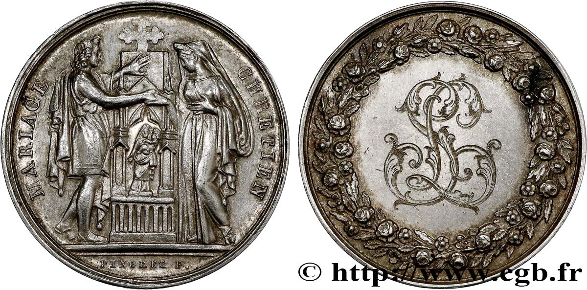 AMOUR ET MARIAGE Médaille, Mariage chrétien TTB+