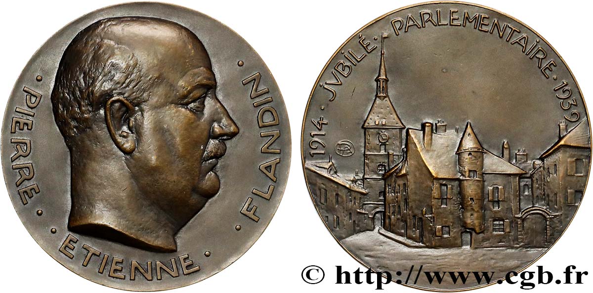 TROISIÈME RÉPUBLIQUE Médaille, Pierre-Étienne Flandin SUP