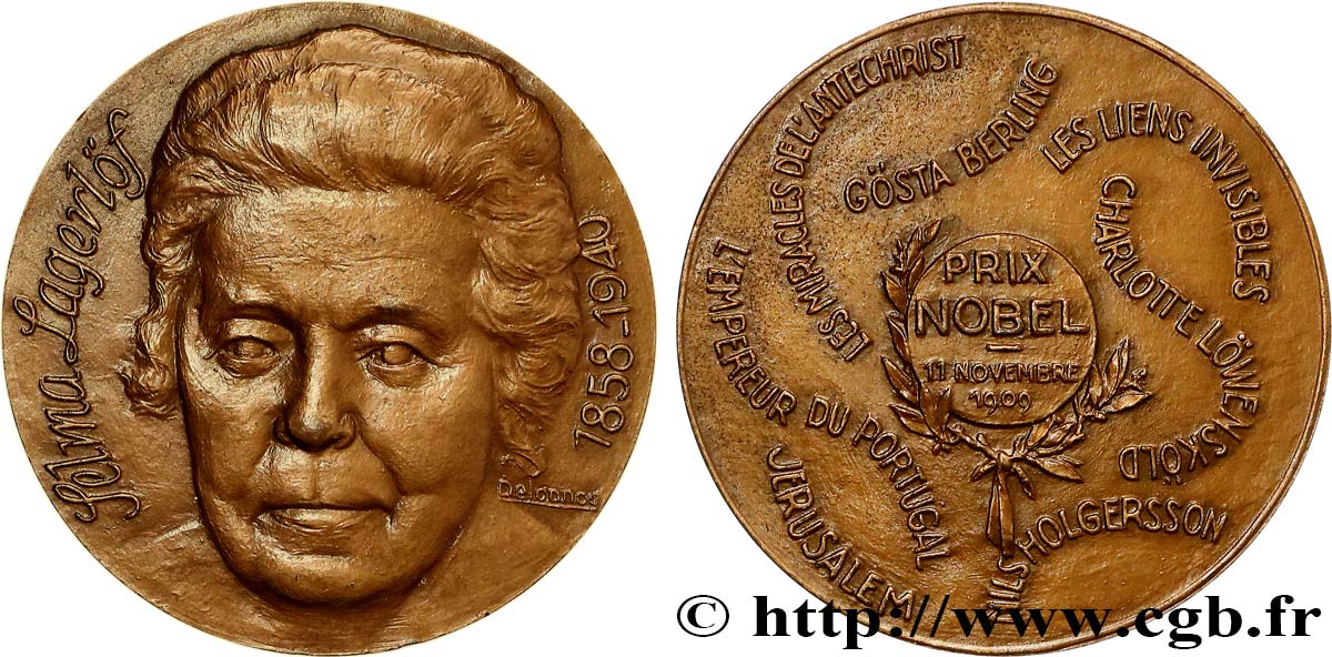 LITTÉRATURE : ÉCRIVAINS/ÉCRIVAINES - POÈTES Médaille, Selma Lagerlöf SUP