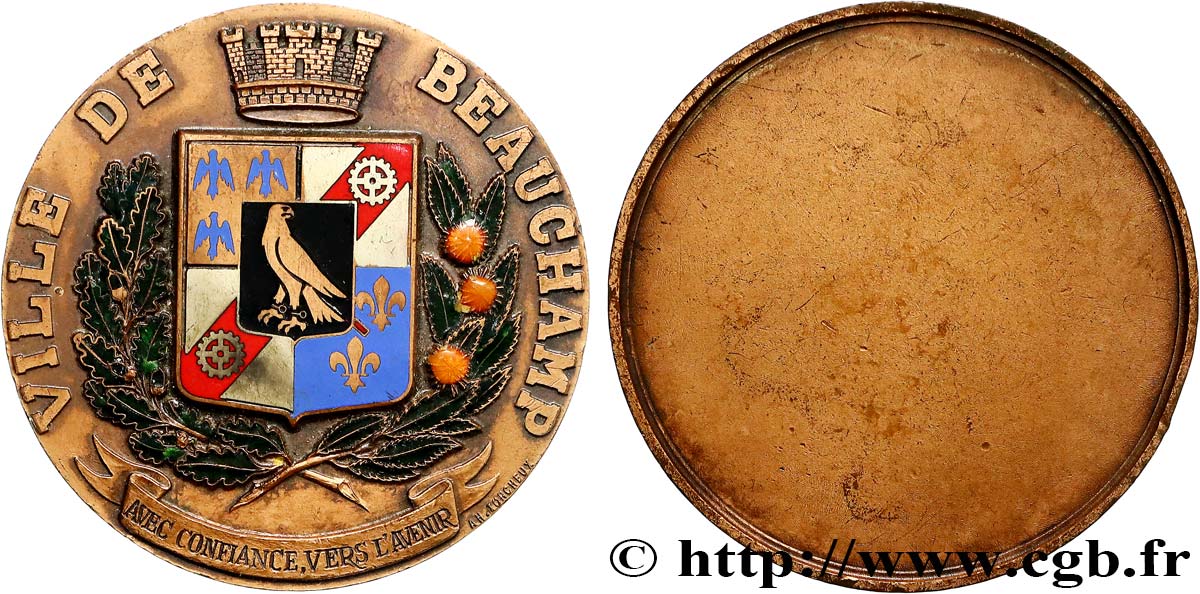 QUINTA REPUBBLICA FRANCESE Médaille, Ville de Beauchamp BB