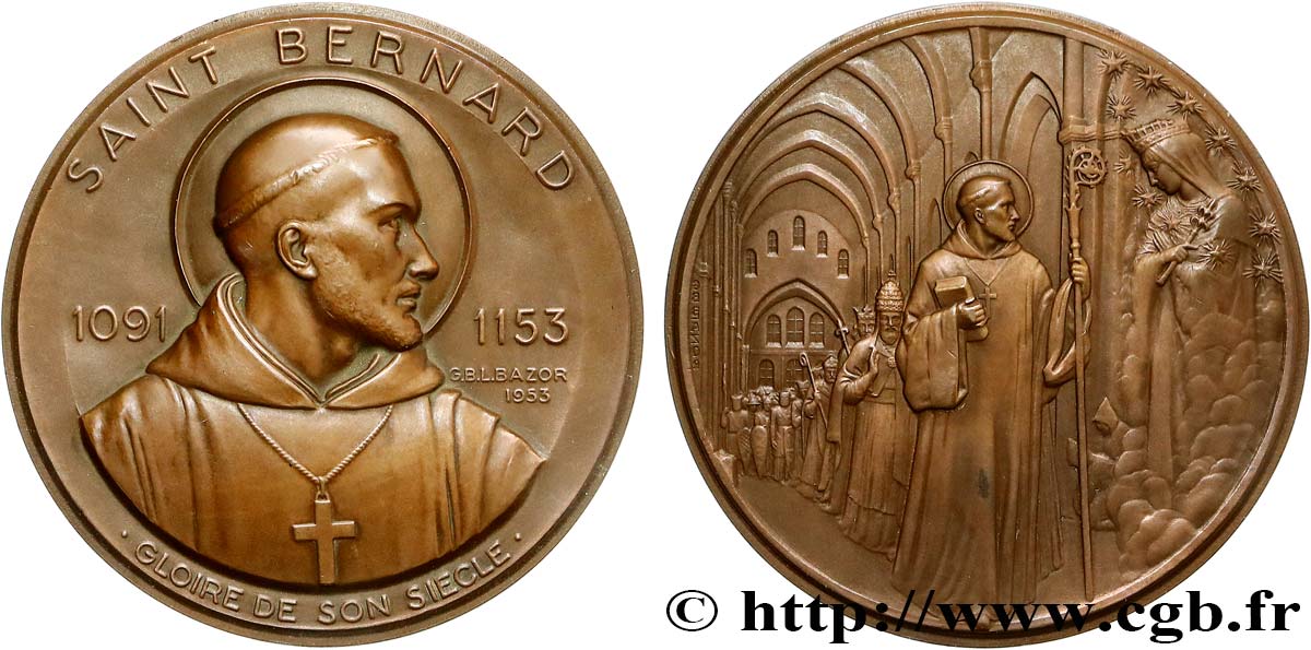 MÉDAILLES RELIGIEUSES Médaille, Saint Bernard SUP
