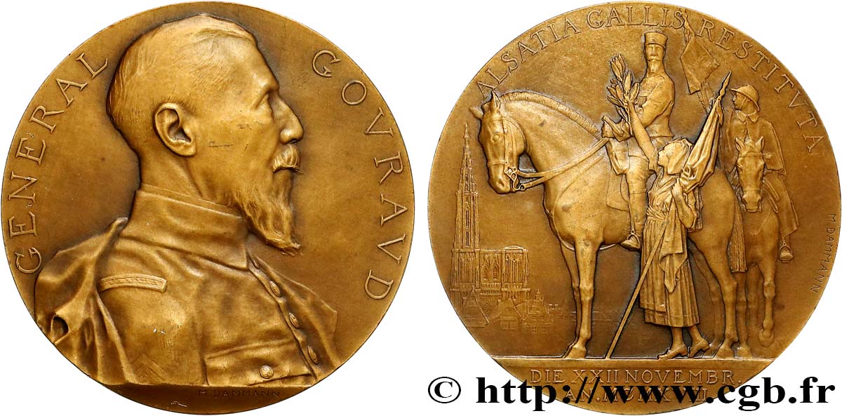 TROISIÈME RÉPUBLIQUE Médaille, Général Henri Gouraud, Libération de l’Alsace SUP