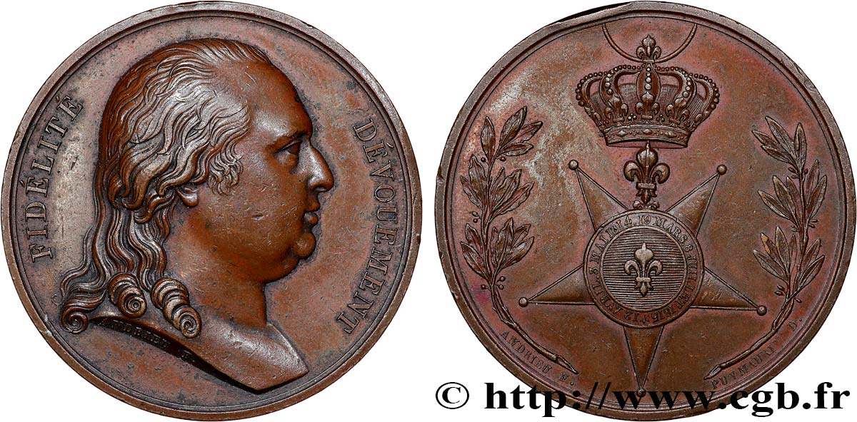 LUIGI XVIII Médaille, Création de l’ordre de la fidélité BB