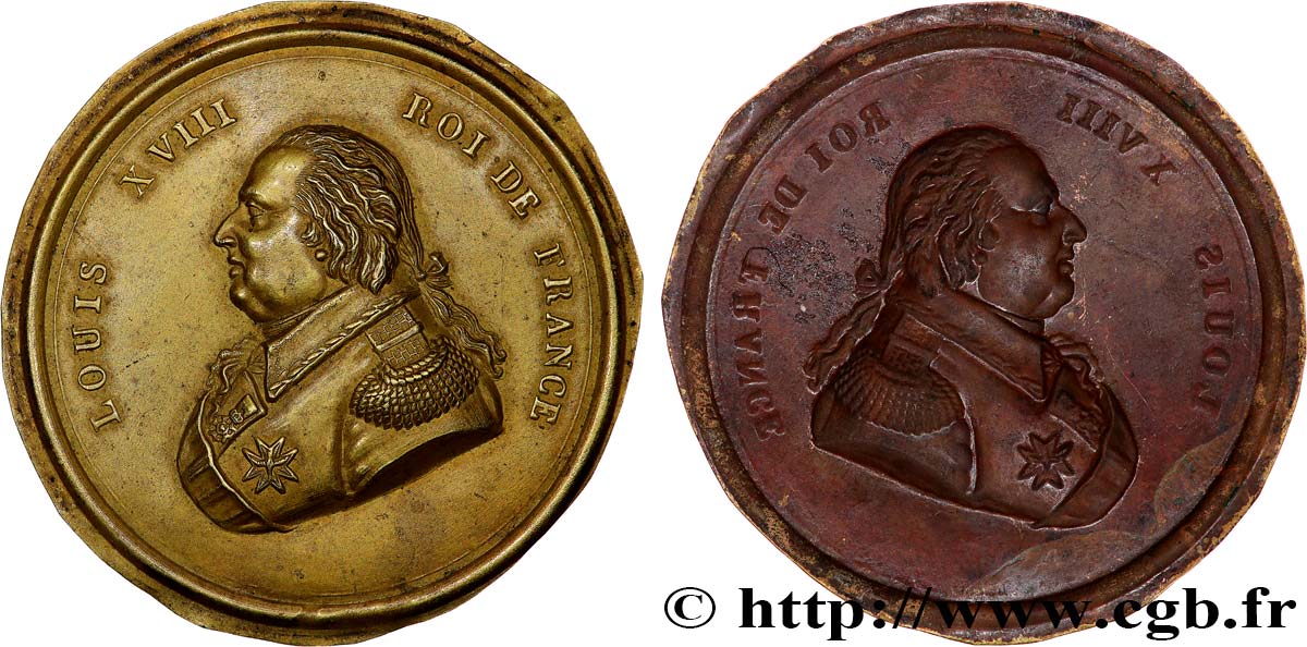 LOUIS XVIII Tirage uniface, Louis XVIII TTB+