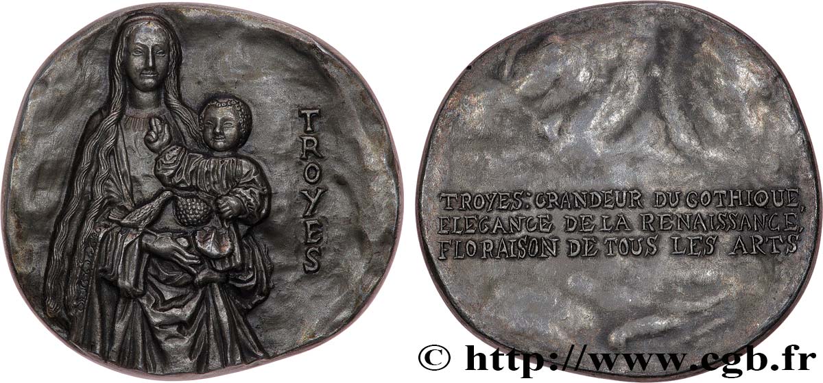 MÉDAILLES RELIGIEUSES Médaille, Vierge à l Enfant dite Vierge aux raisins, Troyes SUP