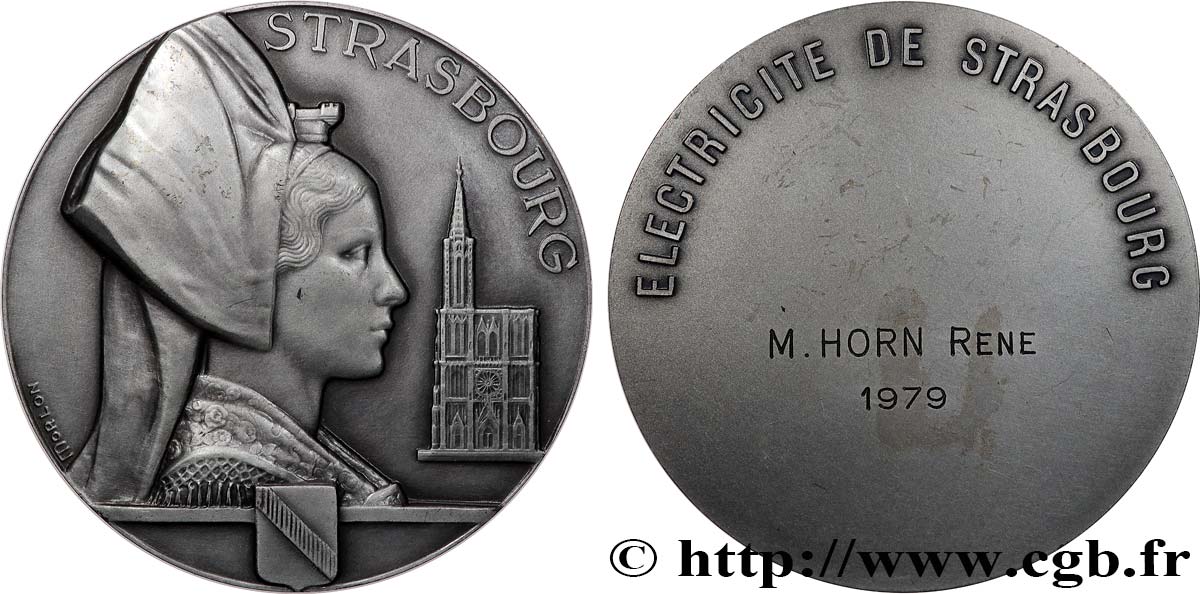 CINQUIÈME RÉPUBLIQUE Médaille de récompense, Électricité de Strasbourg SUP