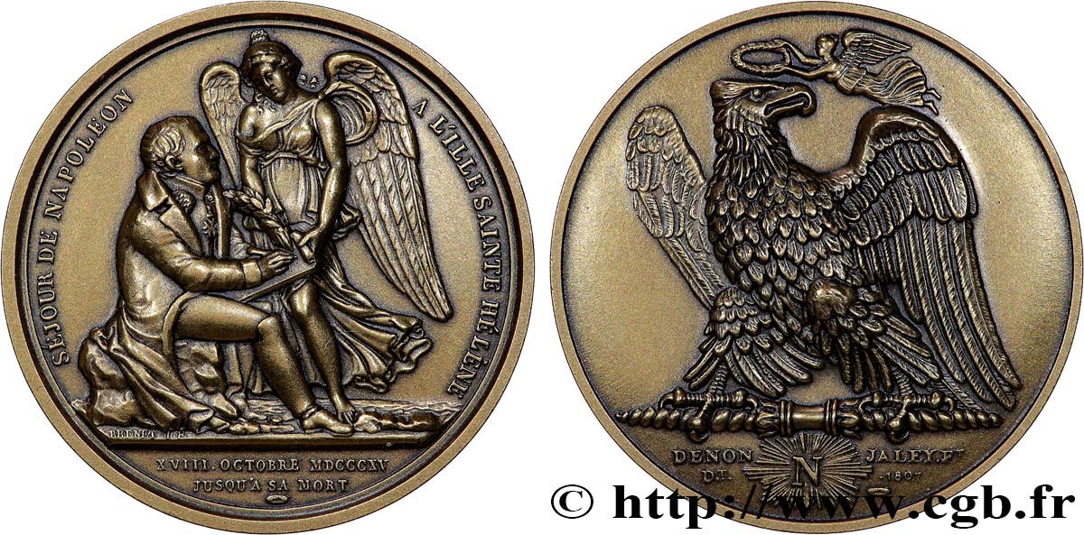 PREMIER EMPIRE Médaille, Séjour de Napoléon Ier sur l’île de Ste Hélène, refrappe SUP