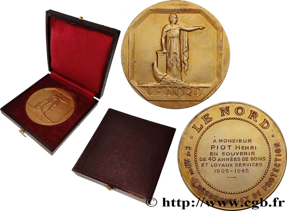 ASSURANCES Médaille, Le Nord, 40 années de bons et loyaux services SUP