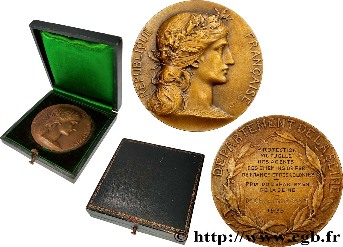 TERZA REPUBBLICA FRANCESE Médaille, Mutuelle des agents des chemins de fer de France et des colonies q.SPL