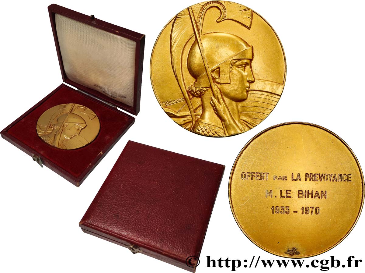 V REPUBLIC Médaille de récompense, offerte par la Prévoyance AU/AU