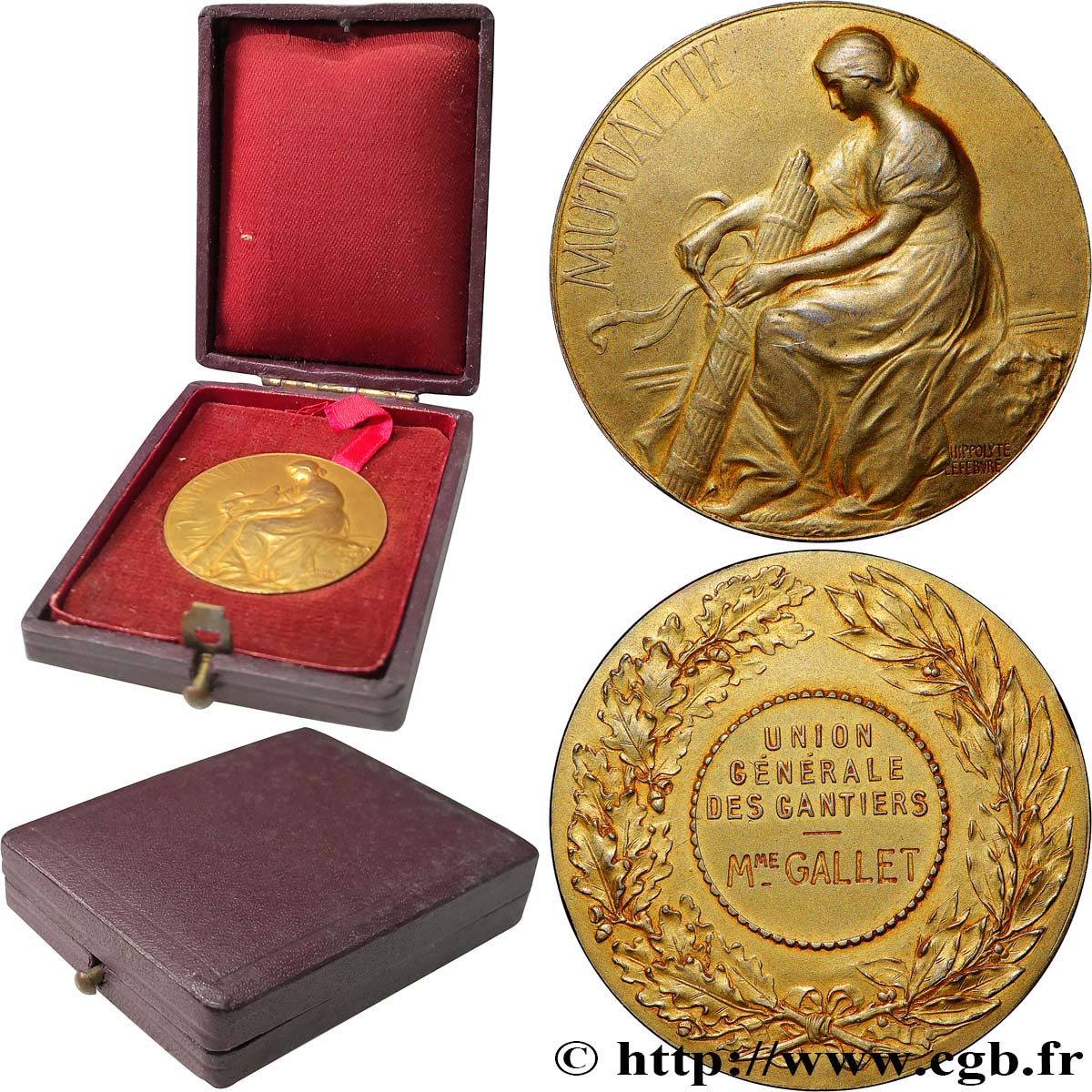 ASSURANCES Médaille, Union générale des gantiers AU