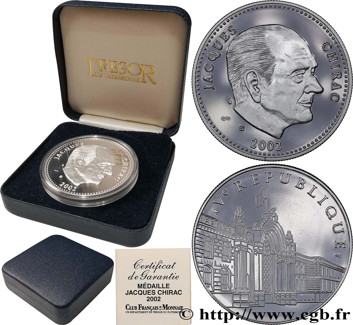 CINQUIÈME RÉPUBLIQUE Médaille, Jacques Chirac BE