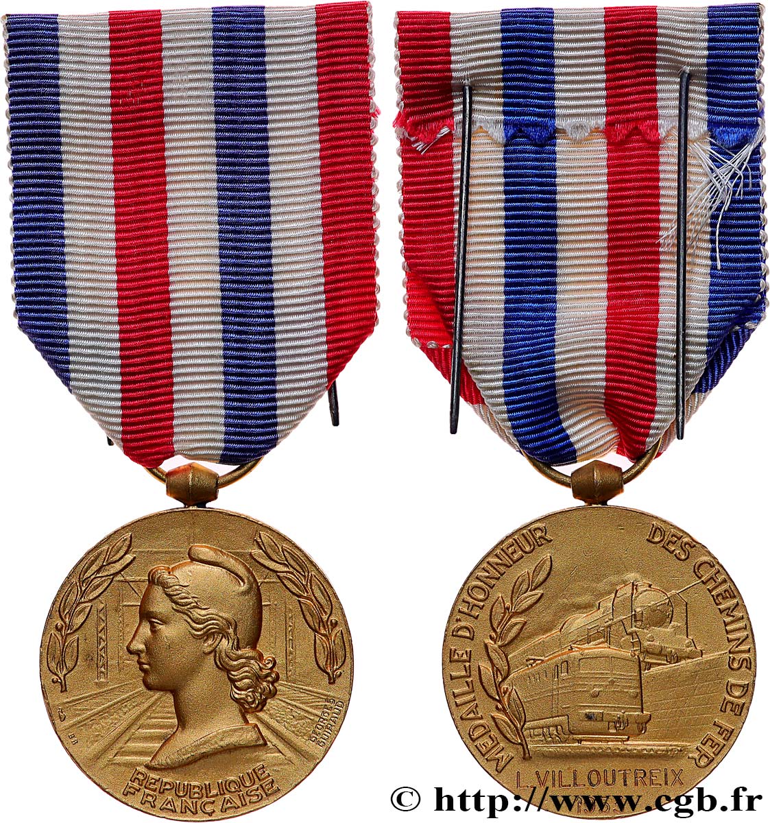 QUATRIÈME RÉPUBLIQUE Médaille d’honneur des Chemins de Fer SUP
